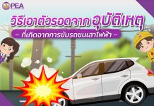 PEA บอกต่อวิธีการเอาตัวรอดอุบัติเหตุ จากการขับรถชนเสาไฟฟ้า ที่คุณควรรู้ ง่ายๆ