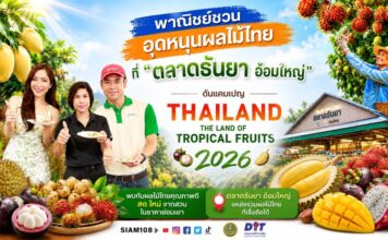 พาณิชย์ชวนอุดหนุนผลไม้ไทยที่ “ตลาดธันยา อ้อมใหญ่” ดันแคมเปญ Thailand : The Land of Tropical Fruits 2026 กระตุ้นบริโภคผลไม้ไทย สร้างรายได้ให้เกษตรกรทั่วประเทศ